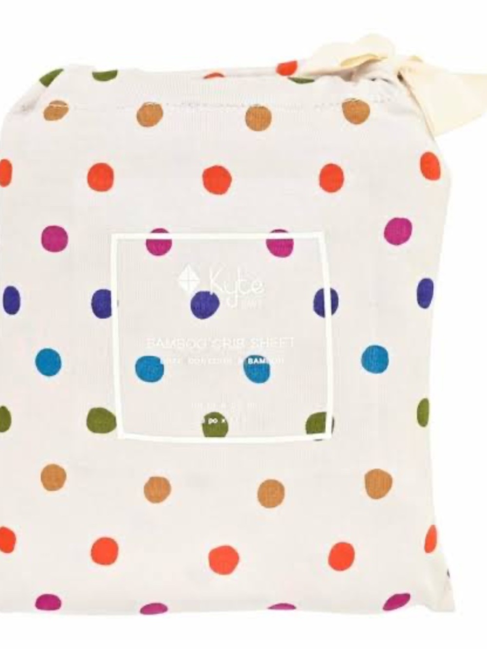 Kyte BABY Oat Polka Dot Crib Sheet Retired Bamboo NWOT + Bag